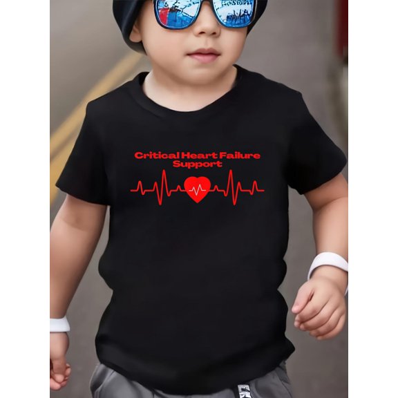 Critical Heart Failure Support Designs Kids T-Shirt Kids Graphic T Shirt Casual Cotton Tee