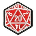 thumbnail image 1 of Critical Hit - D20 20 Sided Gaming Gamer Dice Role Applique Multi-Color Embroidered Hook & Loop Patch - 3.5 Inch Large, 1 of 5