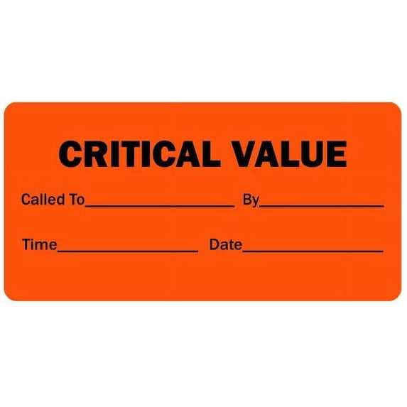 Critical Value Medical Labels