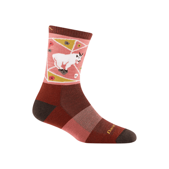 Darn Tough Womens Critter Club Micro Crew Lightweight with Cushion, Canyon, Medium