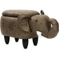 thumbnail image 1 of Critter Sitters 15-In. Seat Height Brown Elephant Animal Shape Storage Ottoman - Furniture for Nursery, Bedroom, Playroom, and Living Room Decor, 1 of 19
