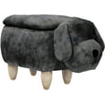 thumbnail image 1 of Critter Sitters 15-In. Seat Height Dark Gray Dog Animal Shape Storage Ottoman Furniture for Nursery, Bedroom, Playroom and Living Room Decor, 1 of 12