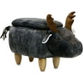 thumbnail image 1 of Critter Sitters 15-In. Seat Height Dark Gray Elk Animal Shape Storage Ottoman - Furniture for Nursery, Bedroom, Playroom, and Living Room Decor, 1 of 19