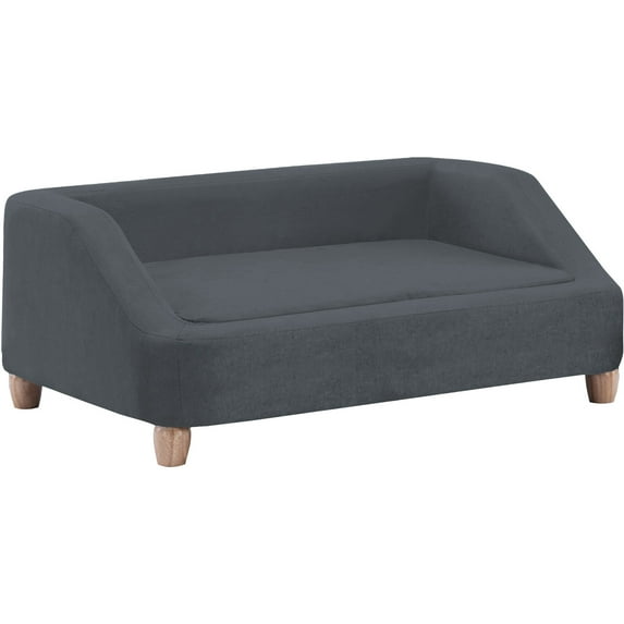 Critter Sitters 36-In. Microfiber Dark Gray Rectangle Pet Bed for Medium-Sized Dogs