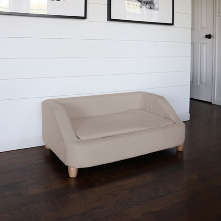Critter Sitters 36 in. Microfiber Tan Rectangle Pet Bed for Medium-Sized Dogs