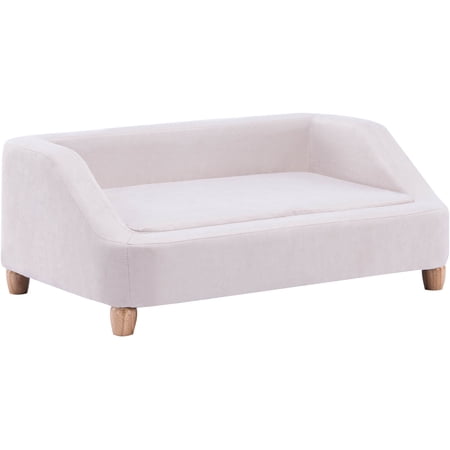 Critter Sitters 36 in. Microfiber White Rectangle Pet Bed for Medium-Sized Dogs
