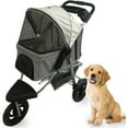 thumbnail image 1 of Critter Sitters 4-Wheeled All-Terrain Pet Stroller with Storage Basket, Light Grey, 1 of 15