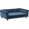 thumbnail image 1 of Critter Sitters 42 in. Elegant Navy Faux-Velvet Rectangle Pet Bed for Medium and Large Dogs, 1 of 7
