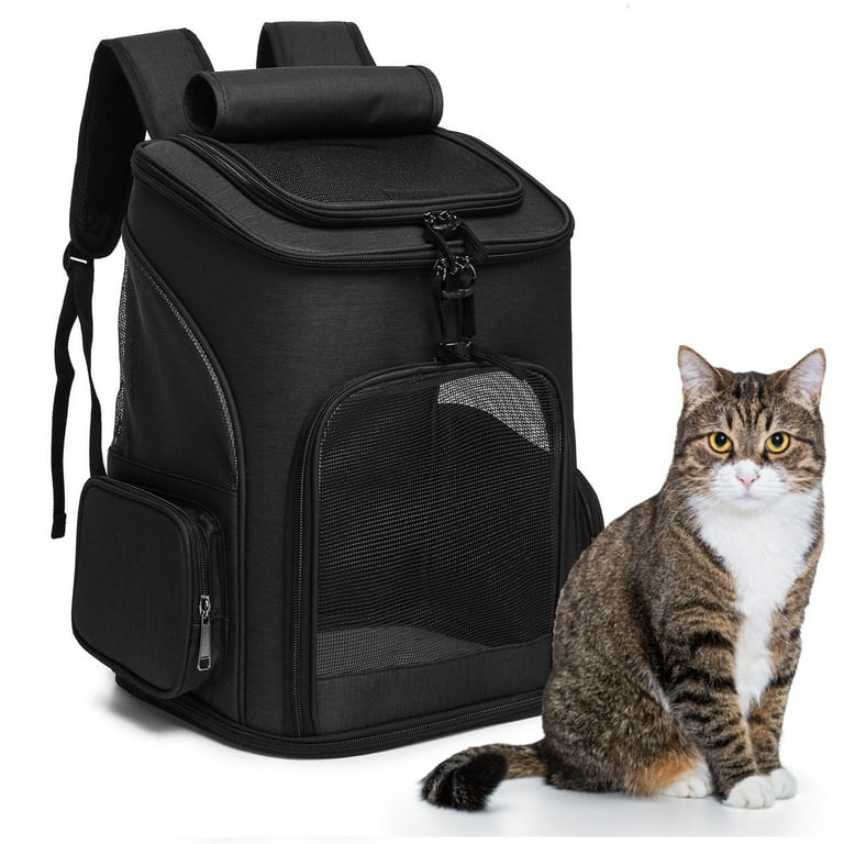 Critter Sitters Black Pet Backpack for Small Dogs, Cats with