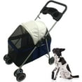 thumbnail image 1 of Critter Sitters Deep Blue 4-Wheel Pet Stroller for Small Animals with Scratch Resistant Breathable Mesh Windows, 1 of 13