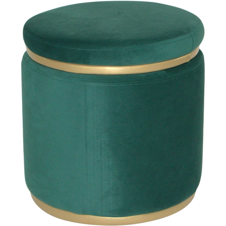 Green velvet 2024 storage stool