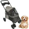 thumbnail image 1 of Critter Sitters Grey Foldable Pet Stroller for Small Dogs/Cats with Breathable Scratch Resistant Mesh Window, 1 of 13