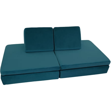 Critter Sitters Kids Lil Lounger | Play Couch | Modular Sofa | Fort Building, Open Ended Play | Sturdy Foam | Washable Covers | Durable | Flexible Seating for Playroom, Kids Room