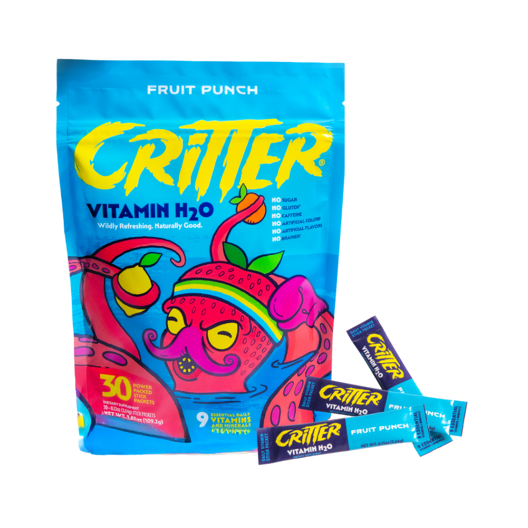 Critter Vitamin H2O Fruit Punch 30 Powder Stick Packs