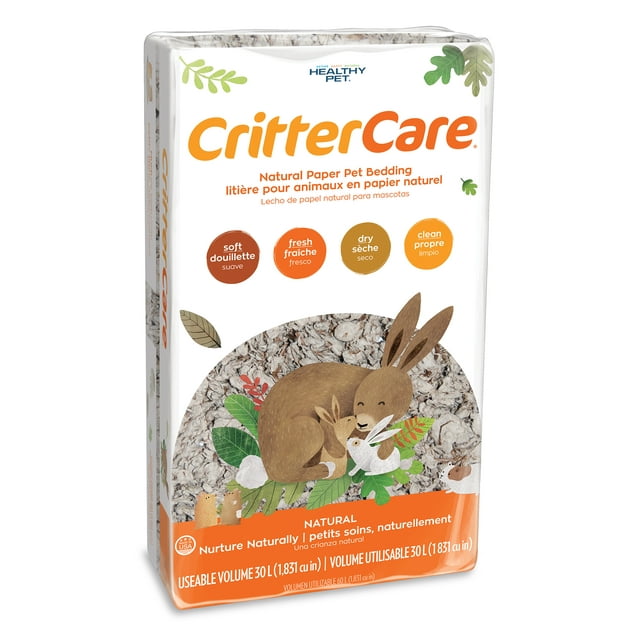 CritterCare Natural Paper Small Pet Bedding, Brown, 30L