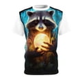 thumbnail image 1 of CritterRage T Shirt Raccon Holding Moon, 1 of 7