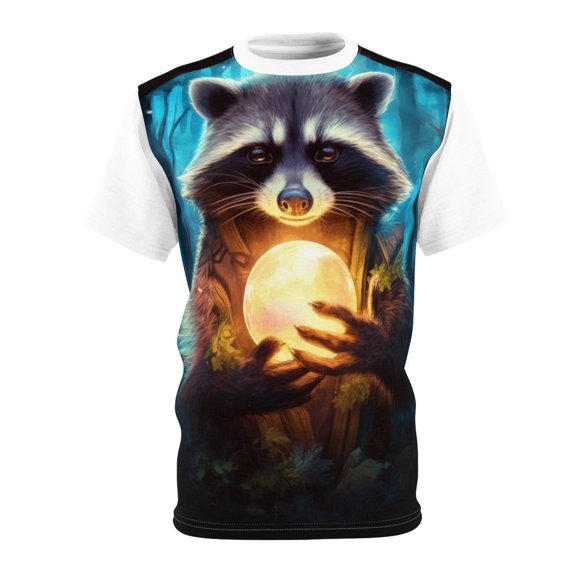 CritterRage T Shirt Raccon Holding Moon