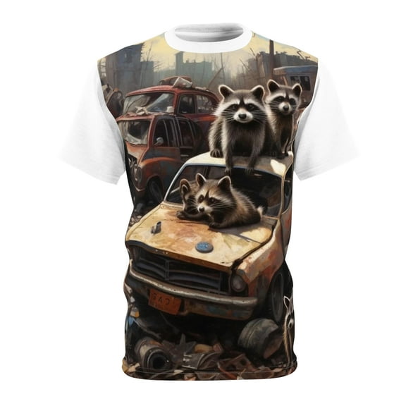 CritterRage T Shirt Raccoons hanging out at the junk yard
