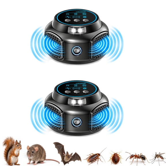 Crittex Mouse Repellent Ultrasonic Plug In, 25kHz–65kHz Variable Frequency Device with 3 Modes, LCD Display, 3–5W Low-Power Operation for Home, Garage, Attic, Office & Indoor Spaces
