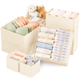 thumbnail image 1 of Criusia Clothes Drawer Organizers, 9-Pack Foldable Fabric Dresser Bins for Closet Storage, Drawer Dividers for Clothing, Baby Clothes, Underwear, Socks & Accessories (Beige), 1 of 9