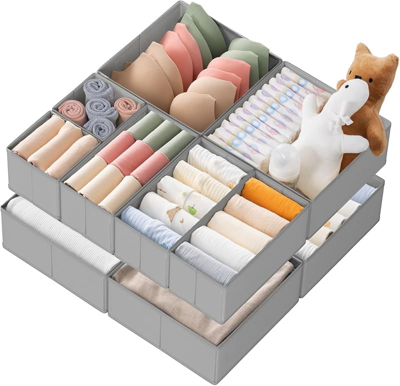 Criusia Drawer Organizer Clothes, 10 Pack Dresser Organizer for Baby ...