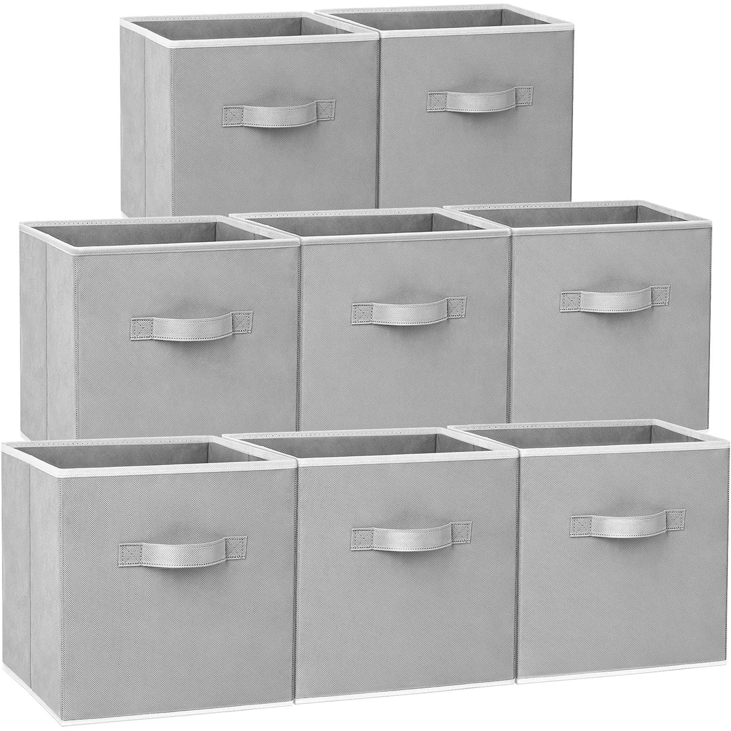 Criusia Large Storage Cubes - 13 Inch Heavy Duty Fabric Storage Bins ...