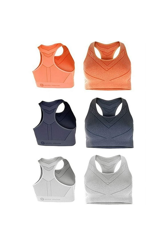 New Fitness Ladies Pack of 1 Gym Yoga Running Sports Bra Natural Evolution Size Small 38/40 (Orange)