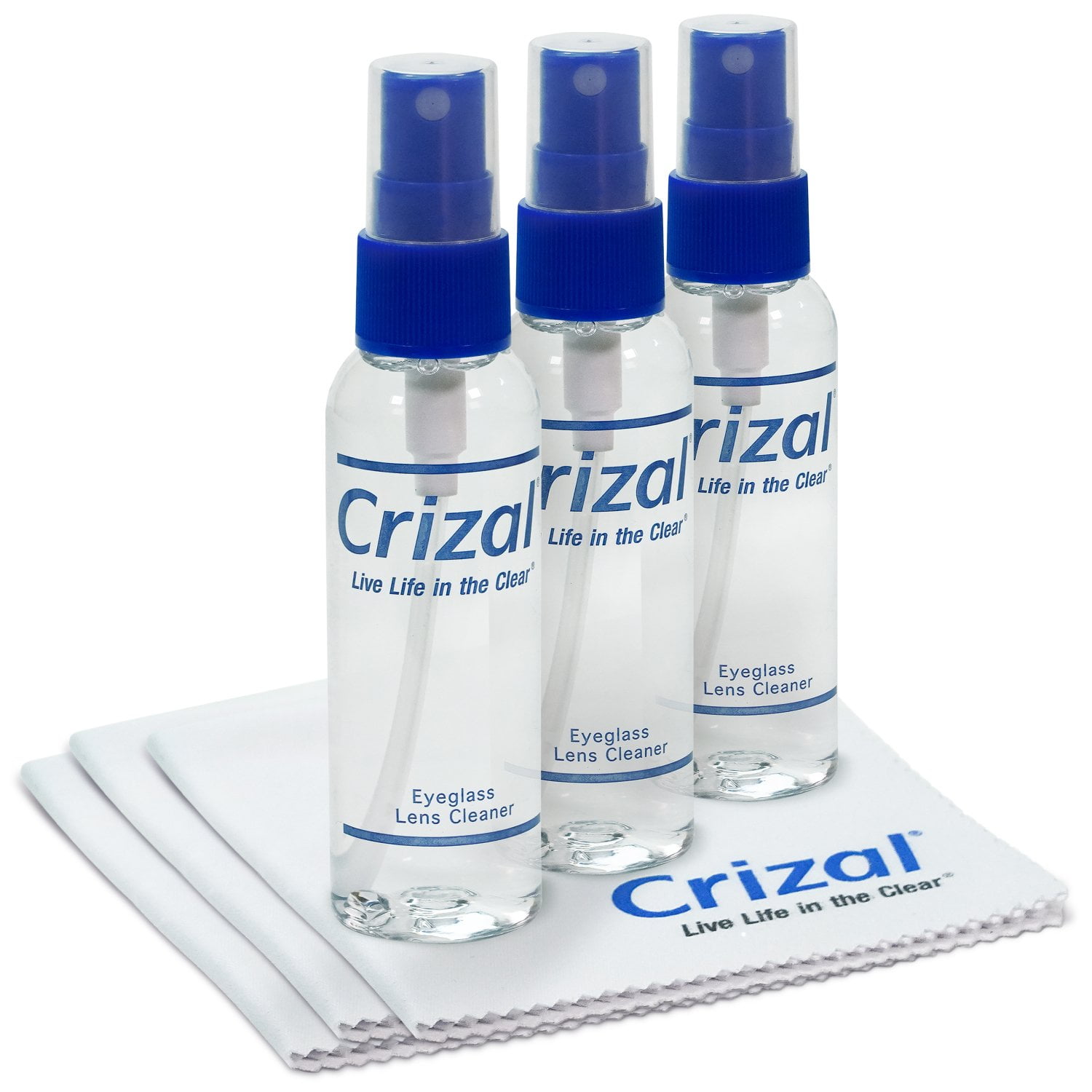 Crizal Eye Glasses Lens Cleaner Spray And Microfiber Cleaning Cloth for