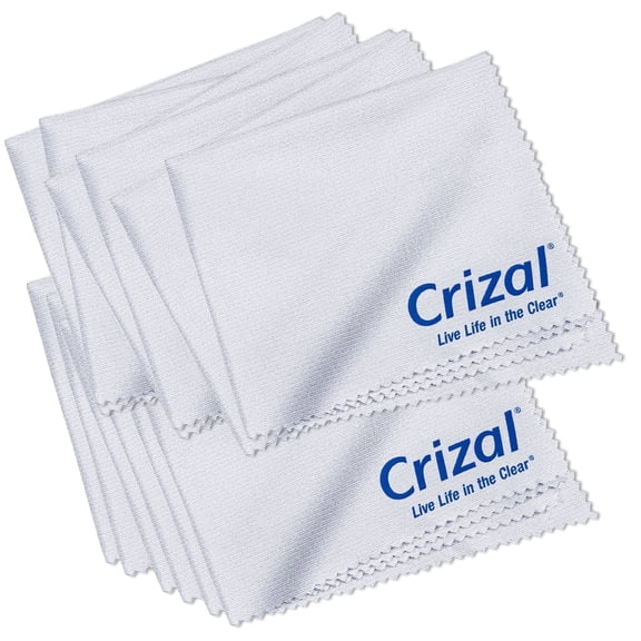 Crizal Microfiber Eyeglasses Lens Cleaner with Case, 12 Pack