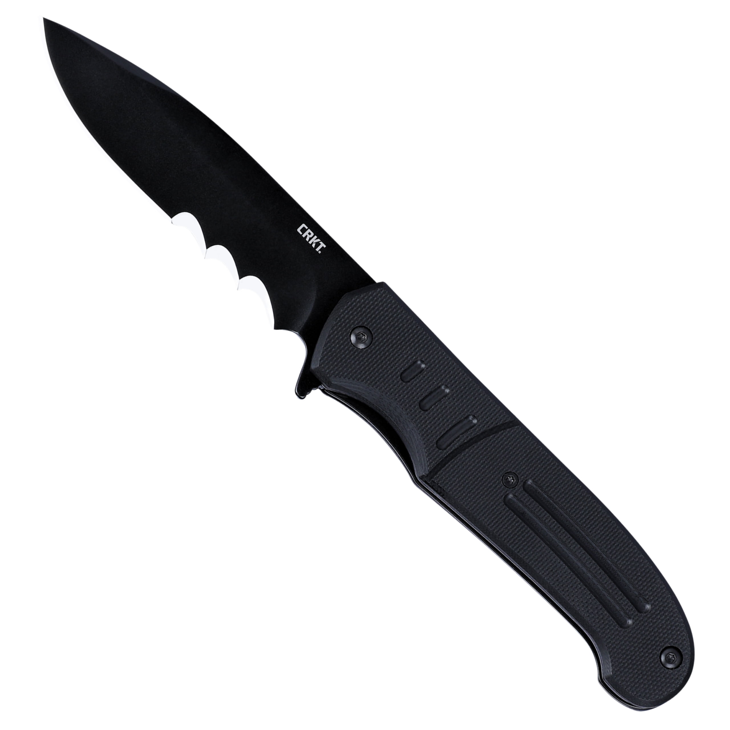 CRKT Ignitor Everyday Carry Assisted Folding Knife with Liner Lock: Stainless Steel Veff Serrations Blade, G10 Handle, Pocket Clip, 6885