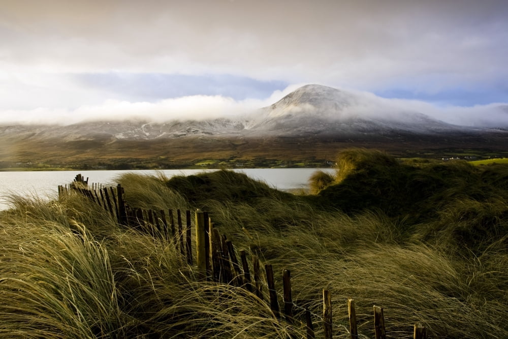 Croagh Patrick County Mayo Ireland Mountain Scenic After Snow Storm Canvas Art - Peter McCabe Design Pics (34 x 22)