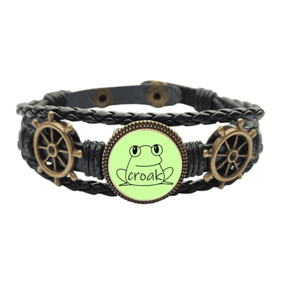 Croak Frosch Mignon Lovely Leather Braided Ocean Bracelet Wristband