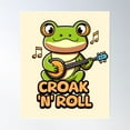 thumbnail image 1 of Croak 'N' Roll! Cute Banjo Frog Poster Wall Art, Modern Wall Decor For Living Room Bedroom, 12x18 UNFRAMED, 1 of 3