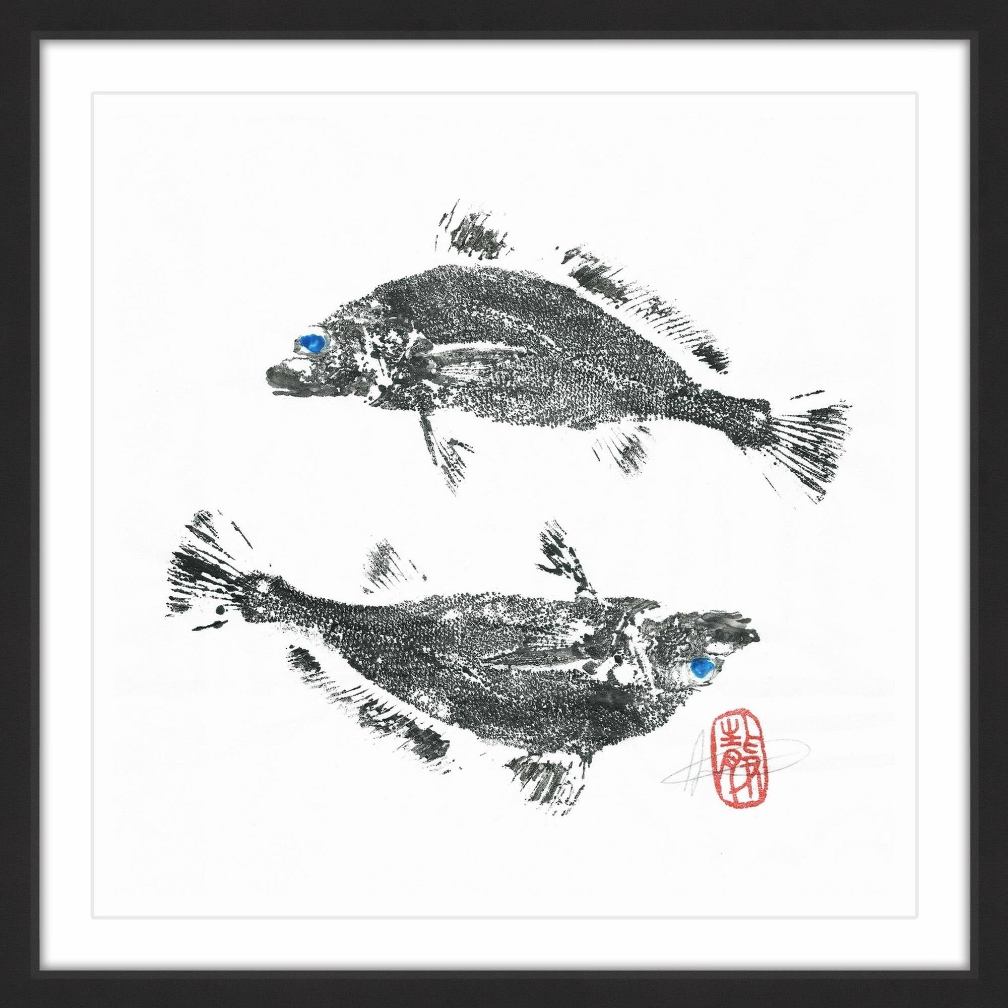 "Croakers Go Ying Yang" Framed Painting Print