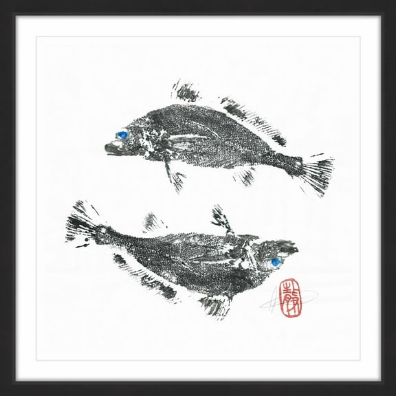"Croakers Go Ying Yang" Framed Painting Print