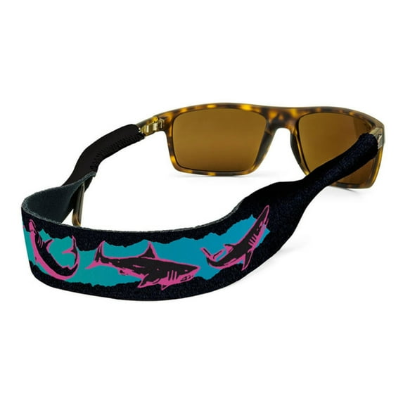 Croakies Original Print Eyewear Retainer, XL 7-20mm - Sharks
