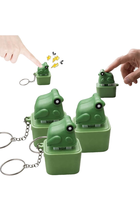 Croaking Frog Keychain, 2/3/4 Pack Recharge Led Keyboard Clicker, Portable Sensory Fidget Toy for Frog Keychain With Sound