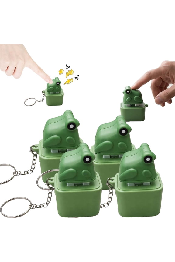 Croaking Frog Keychain, 2/3/4 Pack Recharge Led Keyboard Clicker, Portable Sensory Fidget Toy for Frog Keychain With Sound