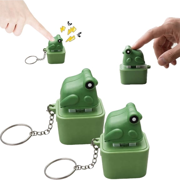 Croaking Frog Keychain, 2/3/4 Pack Recharge Led Keyboard Clicker, Portable Sensory Fidget Toy for Frog Keychain With Sound