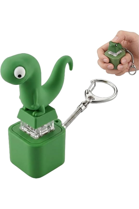 Croaky Buddy Lizard Fidget Keychain - Mechanical Clicky Switch Toy with RGB LED Light, Rechargeable Stress Relief Desk Gadget for Adults & Teens (1 Pack) (k)