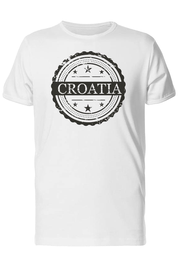 Croatia B&W Logo T-Shirt Men -Image by Shutterstock, Male Large