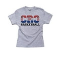 thumbnail image 1 of Croatia Basketball - Olympic Games - Rio - Flag Girl's Cotton Youth Grey T-Shirt, 1 of 2