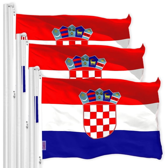 Croatia Croatian Flag 3x5FT 3-Pack 150D Printed Polyester By G128