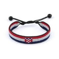 thumbnail image 1 of Croatia Flag Bracelet: Handmade, Adjustable Beaded String, Boho Jewelry, Unisex Patriotic Gift, 1 of 5