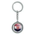 thumbnail image 1 of Croatia Flag Soccer Ball Futbol Football Spinning Circle Metal Keychain, 1 of 1