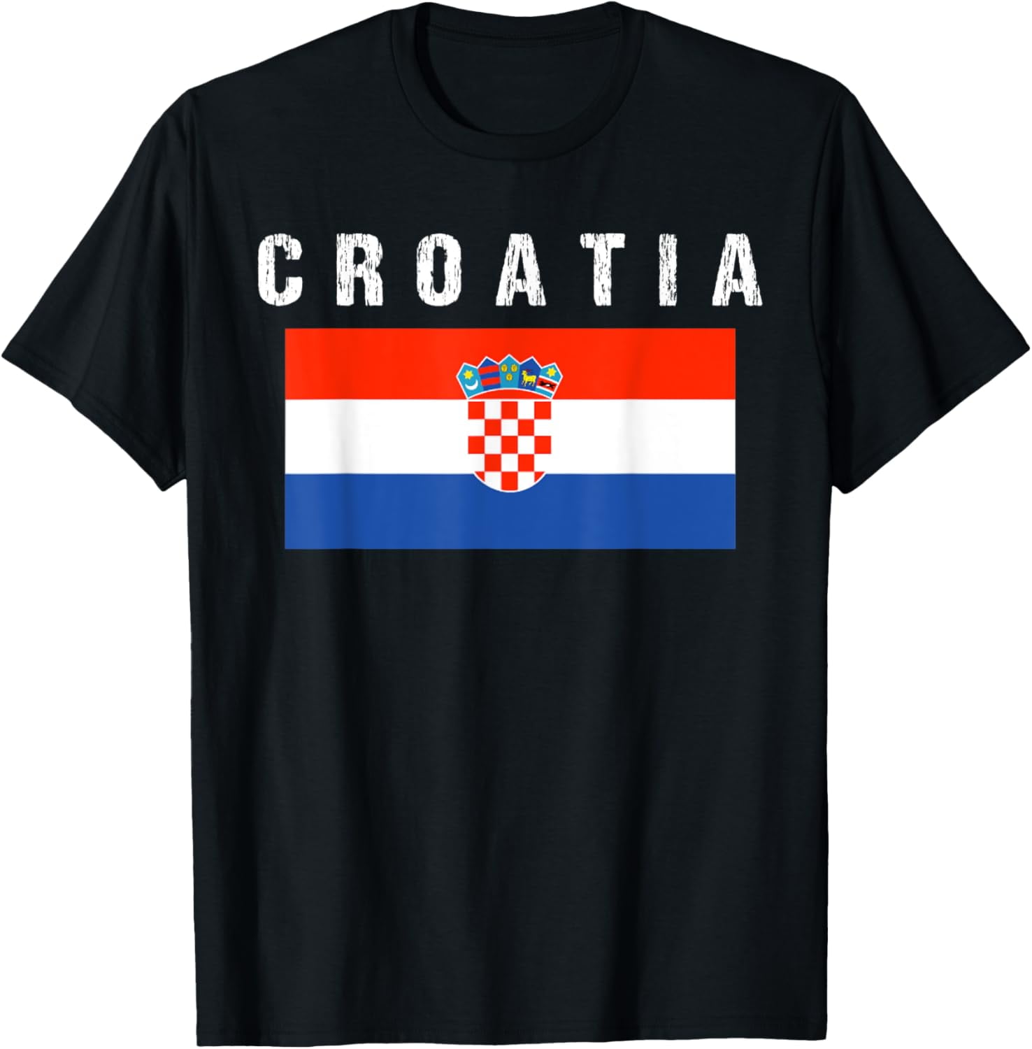 Croatia Hrvatska Soccer Distressed T-Shirt Croatian Fan Tee Croatia Hrvatska Soccer Distressed T-Shirt Croatian Fan Tee