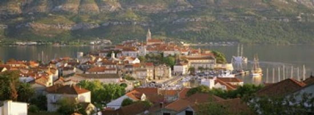 Croatia Korcula Korcula Island City on the waterfront Canvas Art - Panoramic Images (18 x 7)