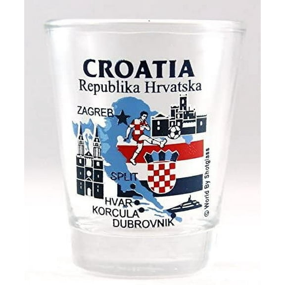 Croatia Landmarks and Icons Collage Shot Glass