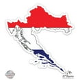thumbnail image 1 of Croatia Map Flag Country Shape - 8" Vinyl Sticker - For Car Laptop I-Pad - Waterproof Decal, 1 of 1