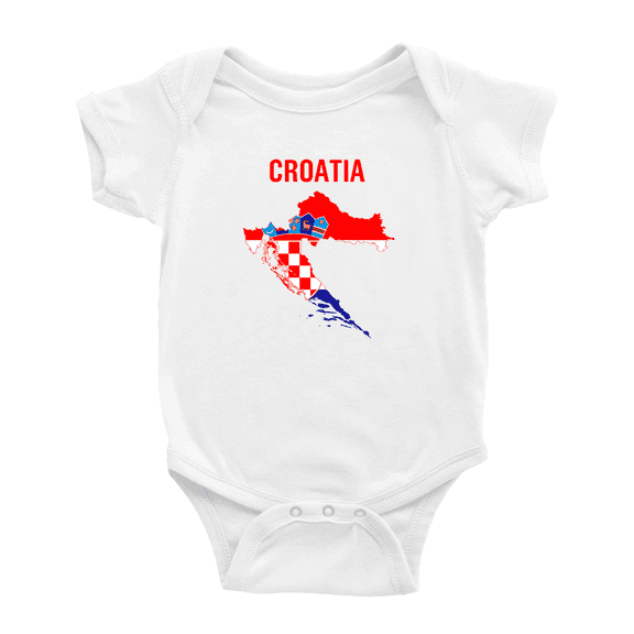Croatia Map Flag Cute Baby Rompers (White, 3-6 Months)